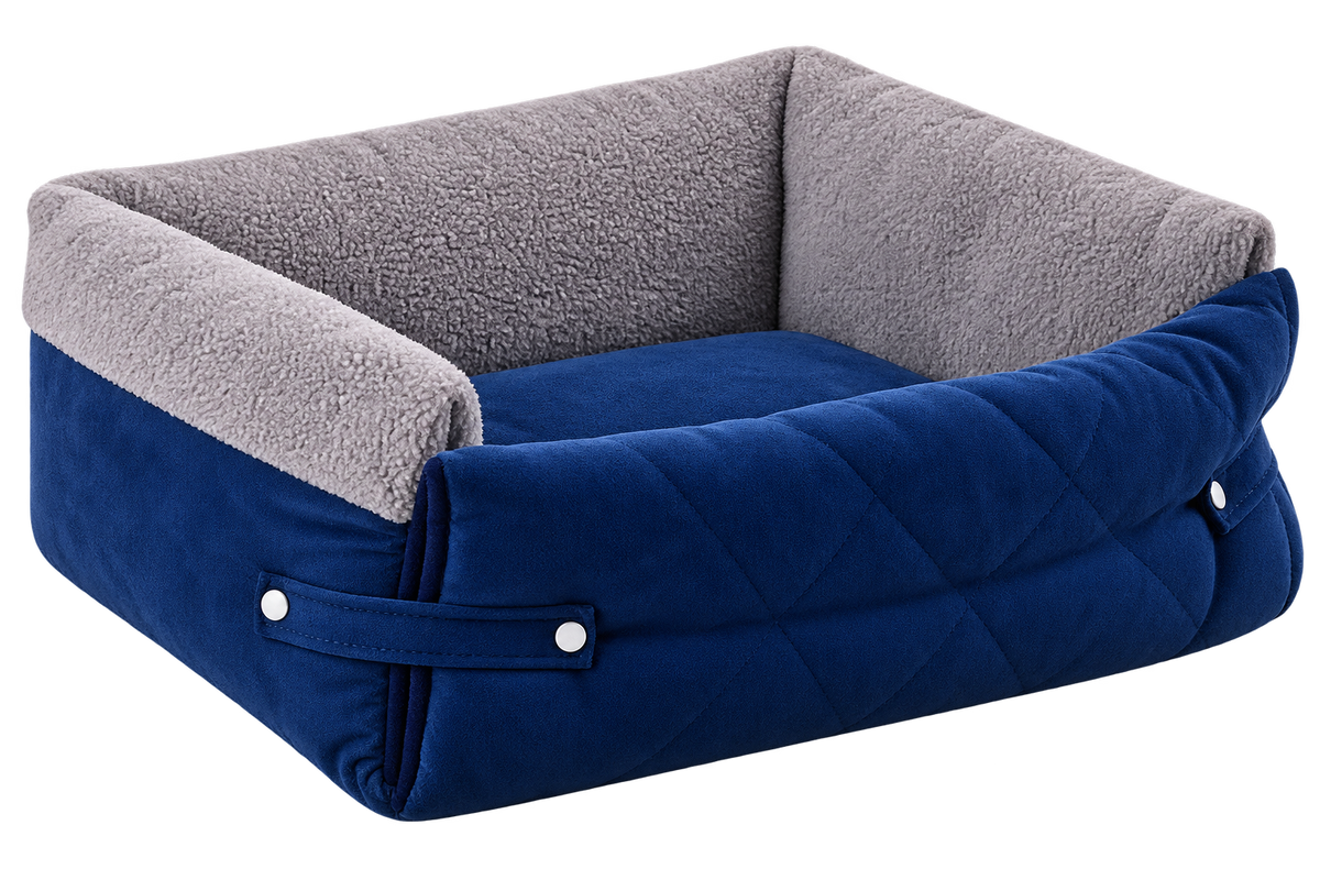 Cama Plegable para Mascotas con Manta Desmontable
