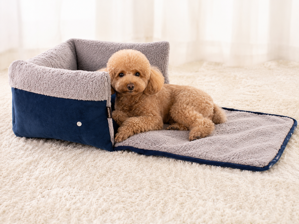 Cama Plegable para Mascotas con Manta Desmontable