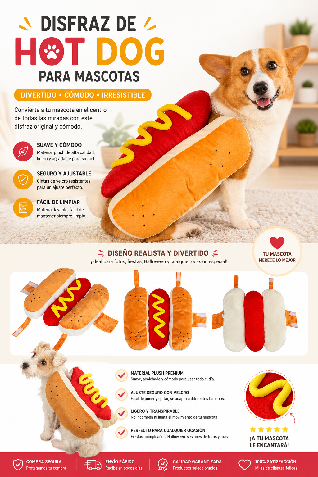 Disfraz de Hot Dog para tu Perro | Deterrajaras